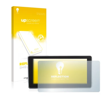 Parte frontal de un envase de producto con el logotipo de la marca upscreen. Al lado se muestra el dispositivo Audi A4 B9 2016