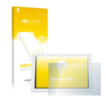 Parte frontal de un envase de producto con el logotipo de la marca upscreen. Al lado se muestra el dispositivo WetterOnline Ho