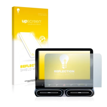 Parte frontal de un envase de producto con el logotipo de la marca upscreen. Al lado se muestra el dispositivo Smart #1 Pro+ 1