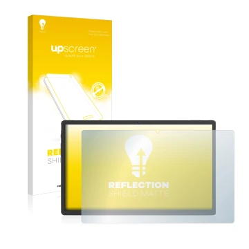 Parte frontal de un envase de producto con el logotipo de la marca upscreen. Al lado se muestra el dispositivo Sebbe Facetel T