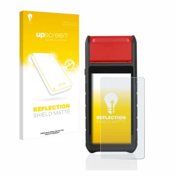 Parte frontal de un envase de producto con el logotipo de la marca upscreen. Al lado se muestra el dispositivo Autel MaxiBAS B