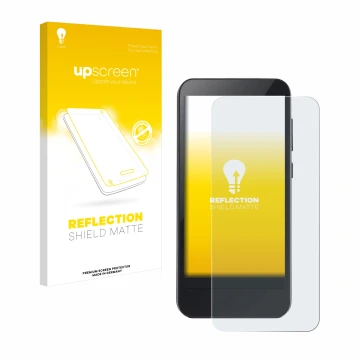 Parte frontal de un envase de producto con el logotipo de la marca upscreen. Al lado se muestra el dispositivo Omnipod 5 con s