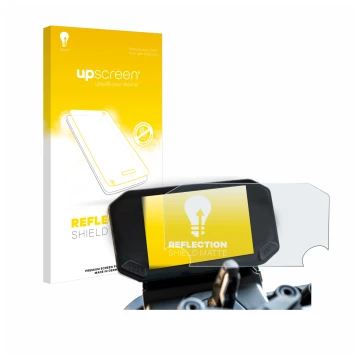 Parte frontal de un envase de producto con el logotipo de la marca upscreen. Al lado se muestra el dispositivo VOGE 350 AC con