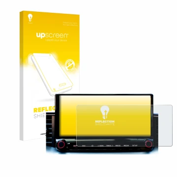 Parte frontal de un envase de producto con el logotipo de la marca upscreen. Al lado se muestra el dispositivo Kia Xceed 2023 