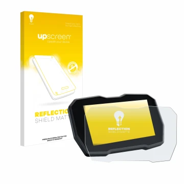 Parte frontal de un envase de producto con el logotipo de la marca upscreen. Al lado se muestra el dispositivo Ducati Multistr