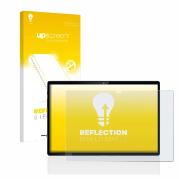 Parte frontal de un envase de producto con el logotipo de la marca upscreen. Al lado se muestra el dispositivo Mediacom SmartP