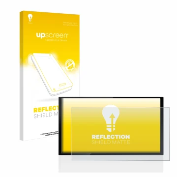 Parte frontal de un envase de producto con el logotipo de la marca upscreen. Al lado se muestra el dispositivo Kenwood DMX 772