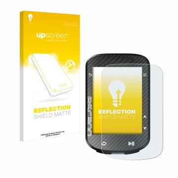 Parte frontal de un envase de producto con el logotipo de la marca upscreen. Al lado se muestra el dispositivo iGPSPORT BSC300