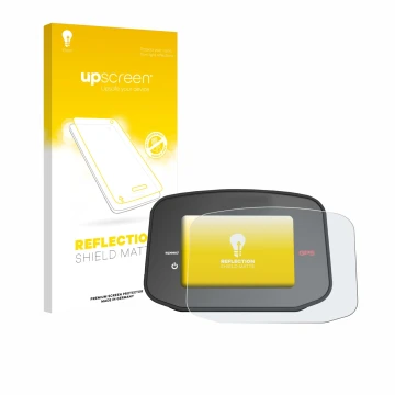 Parte frontal de un envase de producto con el logotipo de la marca upscreen. Al lado se muestra el dispositivo PowaKaddy CT8 G