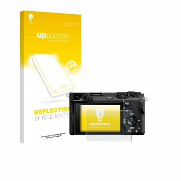 Parte frontal de un envase de producto con el logotipo de la marca upscreen. Al lado se muestra el dispositivo Sony Alpha 6700