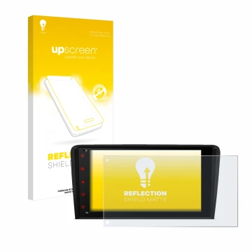 Parte frontal de un envase de producto con el logotipo de la marca upscreen. Al lado se muestra el dispositivo Xtrons PSA80A3A