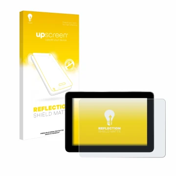 Parte frontal de un envase de producto con el logotipo de la marca upscreen. Al lado se muestra el dispositivo Trimble GFX-106