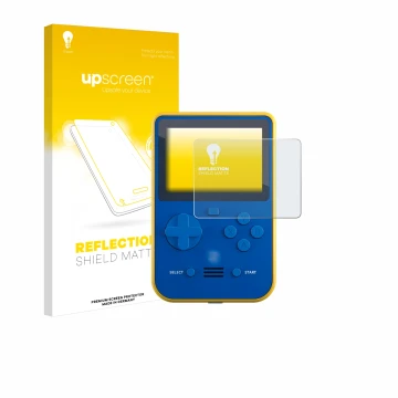 Parte frontal de un envase de producto con el logotipo de la marca upscreen. Al lado se muestra el dispositivo Blaze Super Poc