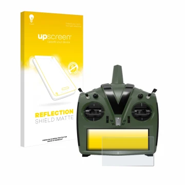 Parte frontal de un envase de producto con el logotipo de la marca upscreen. Al lado se muestra el dispositivo VBar Control Ev