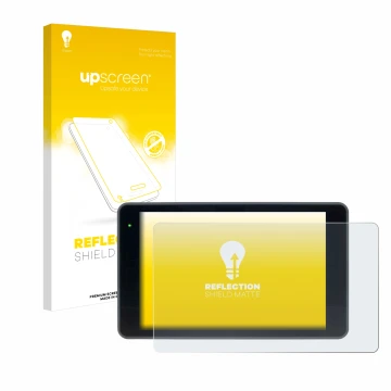 Parte frontal de un envase de producto con el logotipo de la marca upscreen. Al lado se muestra el dispositivo YoloLiv YoloBox