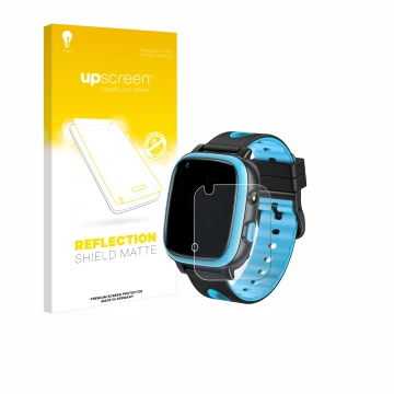 Parte frontal de un envase de producto con el logotipo de la marca upscreen. Al lado se muestra el dispositivo Aduogeng T5 con