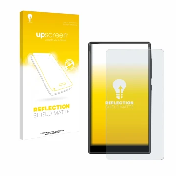 Parte frontal de un envase de producto con el logotipo de la marca upscreen. Al lado se muestra el dispositivo innioasis G1-80