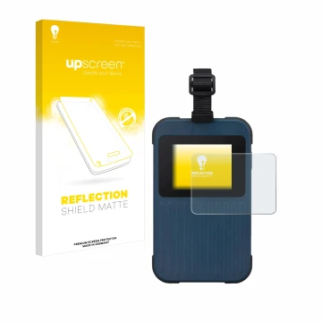 Parte frontal de un envase de producto con el logotipo de la marca upscreen. Al lado se muestra el dispositivo Acer Enduro Con