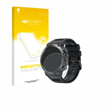 Parte frontal de un envase de producto con el logotipo de la marca upscreen. Al lado se muestra el dispositivo GaWear K56-PRO 