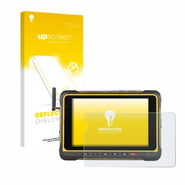 Parte frontal de un envase de producto con el logotipo de la marca upscreen. Al lado se muestra el dispositivo AIR3 7.3 con su