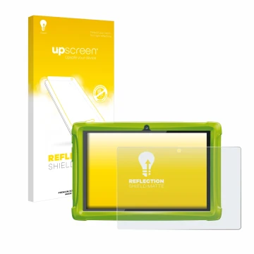 Parte frontal de un envase de producto con el logotipo de la marca upscreen. Al lado se muestra el dispositivo Clementoni Clem