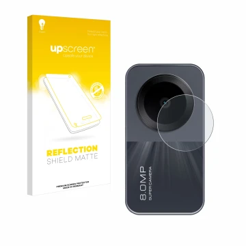 Parte frontal de un envase de producto con el logotipo de la marca upscreen. Al lado se muestra el dispositivo Xiaomi Redmi Pa