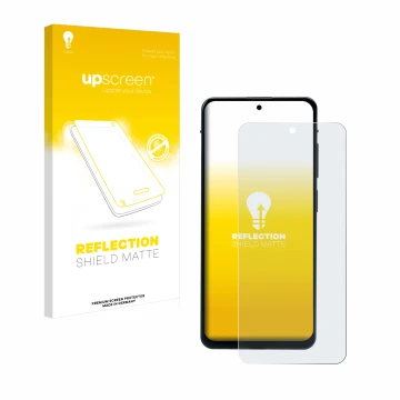 Parte frontal de un envase de producto con el logotipo de la marca upscreen. Al lado se muestra el dispositivo Murena 2 con su