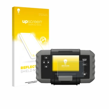 Parte frontal de un envase de producto con el logotipo de la marca upscreen. Al lado se muestra el dispositivo Topdon BT 600 c
