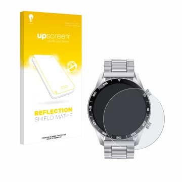 Parte frontal de un envase de producto con el logotipo de la marca upscreen. Al lado se muestra el dispositivo Foxbox SML1-C P