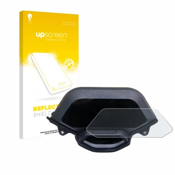 Parte frontal de un envase de producto con el logotipo de la marca upscreen. Al lado se muestra el dispositivo Segway Ninebot 