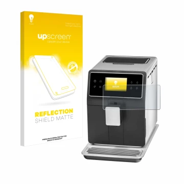 Parte frontal de un envase de producto con el logotipo de la marca upscreen. Al lado se muestra el dispositivo WMF Perfection 