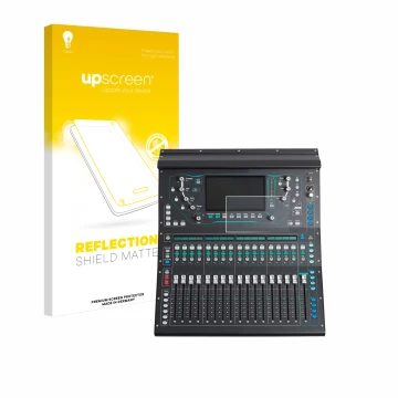 Parte frontal de un envase de producto con el logotipo de la marca upscreen. Al lado se muestra el dispositivo Allen&Heat SQ5 