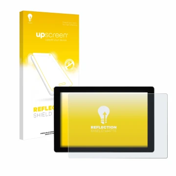 Parte frontal de un envase de producto con el logotipo de la marca upscreen. Al lado se muestra el dispositivo SmallHD Indie 7