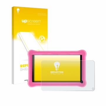 Parte frontal de un envase de producto con el logotipo de la marca upscreen. Al lado se muestra el dispositivo Sannuo K708 7