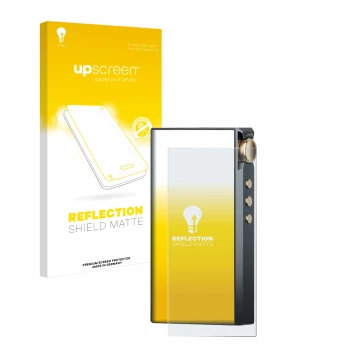 Parte frontal de un envase de producto con el logotipo de la marca upscreen. Al lado se muestra el dispositivo Cayin N3-Ultra 