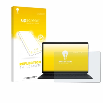 Parte frontal de un envase de producto con el logotipo de la marca upscreen. Al lado se muestra el dispositivo ASUS ProArt PZ1