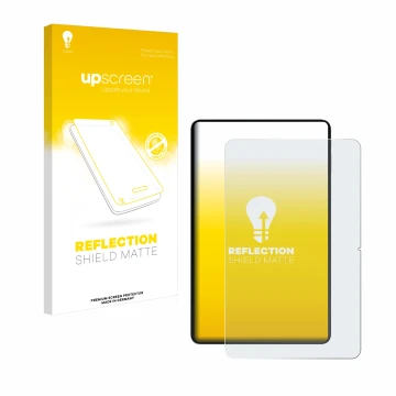 Parte frontal de un envase de producto con el logotipo de la marca upscreen. Al lado se muestra el dispositivo Oukitel OT5S co