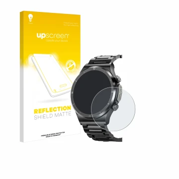 Parte frontal de un envase de producto con el logotipo de la marca upscreen. Al lado se muestra el dispositivo Powerwill Smart