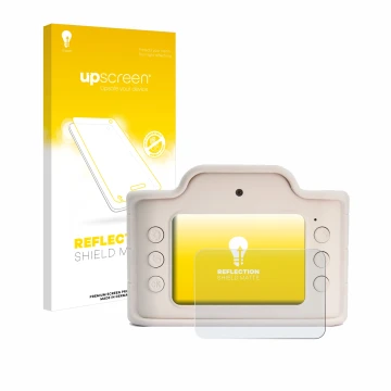 Parte frontal de un envase de producto con el logotipo de la marca upscreen. Al lado se muestra el dispositivo Hoppstar Expert