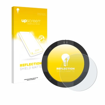 Parte frontal de un envase de producto con el logotipo de la marca upscreen. Al lado se muestra el dispositivo Beeline Moto II