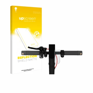 Parte frontal de un envase de producto con el logotipo de la marca upscreen. Al lado se muestra el dispositivo Xiaomi Mi 4 Lit