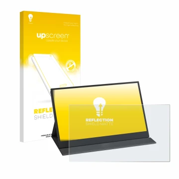 Parte frontal de un envase de producto con el logotipo de la marca upscreen. Al lado se muestra el dispositivo Yodoit PTM15 15