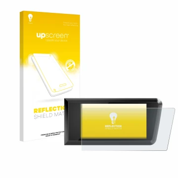 Parte frontal de un envase de producto con el logotipo de la marca upscreen. Al lado se muestra el dispositivo Bosch Purion 40