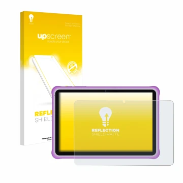 Parte frontal de un envase de producto con el logotipo de la marca upscreen. Al lado se muestra el dispositivo Pixpeak M821 10
