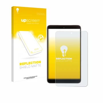 Parte frontal de un envase de producto con el logotipo de la marca upscreen. Al lado se muestra el dispositivo Nokia T10 (retr