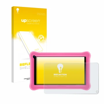 Parte frontal de un envase de producto con el logotipo de la marca upscreen. Al lado se muestra el dispositivo Sumtab K708 7.1