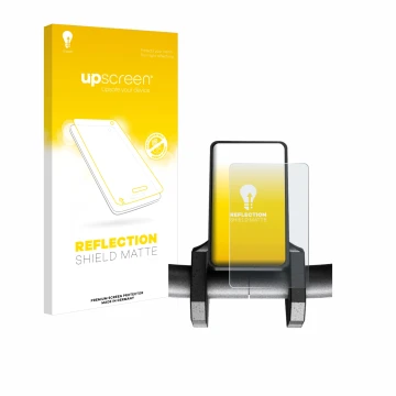 Parte frontal de un envase de producto con el logotipo de la marca upscreen. Al lado se muestra el dispositivo Joyor S5 V1 con