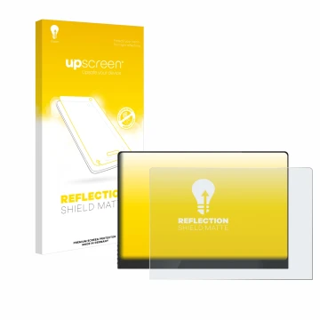 Parte frontal de un envase de producto con el logotipo de la marca upscreen. Al lado se muestra el dispositivo Uperfect UColor