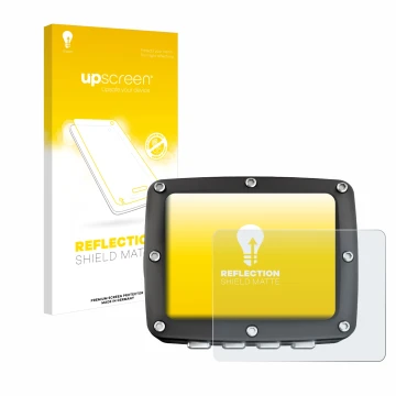 Parte frontal de un envase de producto con el logotipo de la marca upscreen. Al lado se muestra el dispositivo Ratio iX3M 2 Pr