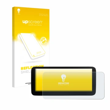 Parte frontal de un envase de producto con el logotipo de la marca upscreen. Al lado se muestra el dispositivo Xtrons B0CMTQ48